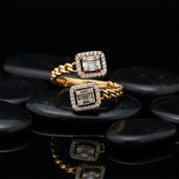 Baguette Diamond Wrap Ring in 14K Yellow Gold