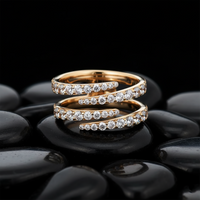 Infinity Flow Diamond Wrap Ring in 14K Yellow Gold