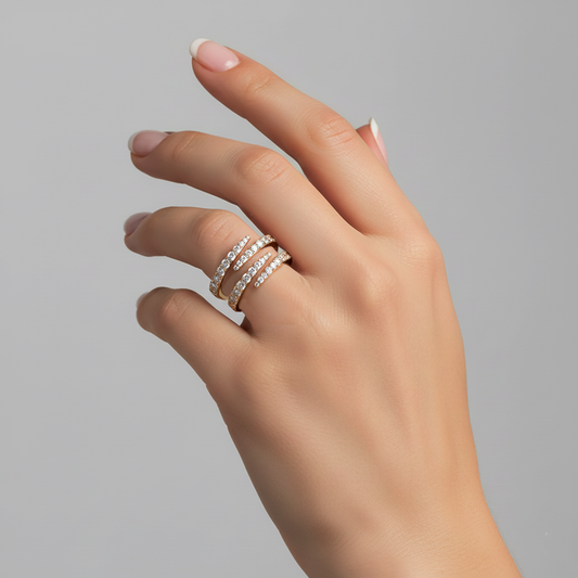 Infinity Flow Diamond Wrap Ring in 14K Yellow Gold
