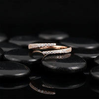 Sapphire Diamond Open Wrap Ring in 14K Yellow Gold