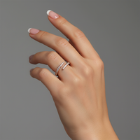 Open Wrap Diamond Sapphire Ring in 14K Yellow Gold