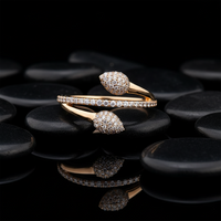 Spiral Diamond Open Wrap Ring in 14K Yellow Gold