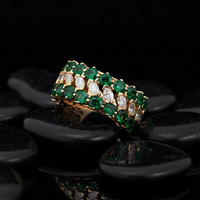 Emerald Brilliance Diamond Eternity Ring in 14K Yellow Gold