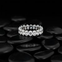 Oval Cut Diamond 14K White Gold Eternity Band Ring