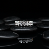 Pear Shaped Diamond Eternity Band Ring in 18K White Gold