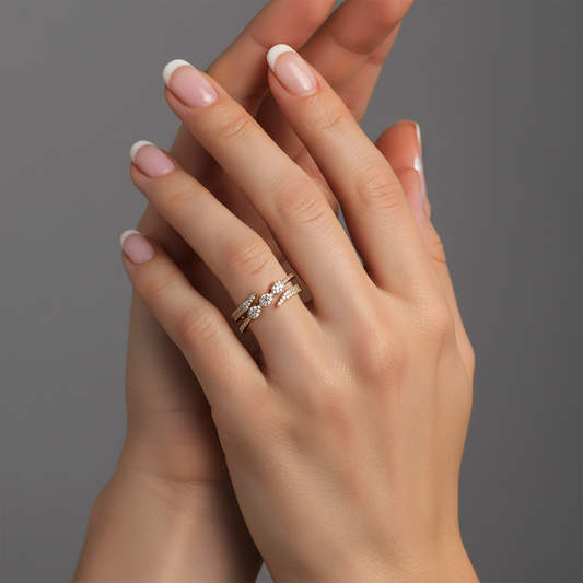 Ethereal Open Wrap Diamond Ring in 14K Yellow Gold