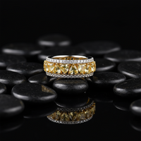 Brilliant Yellow Diamond Band Ring in 18K White Gold