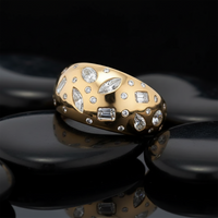 Mixed Diamond Shape Scatter Ring in 14K Yellow Gold