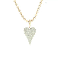 Eternal Flame Pave Heart Necklace in 14K Yellow Gold