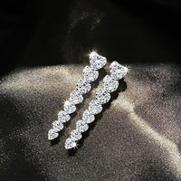 Flawless Heart Diamond Drop Earrings in 14K White Gold