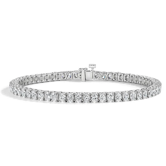 Radiance Diamond Oval Cut Tennis Bracelet in 18K White Gold