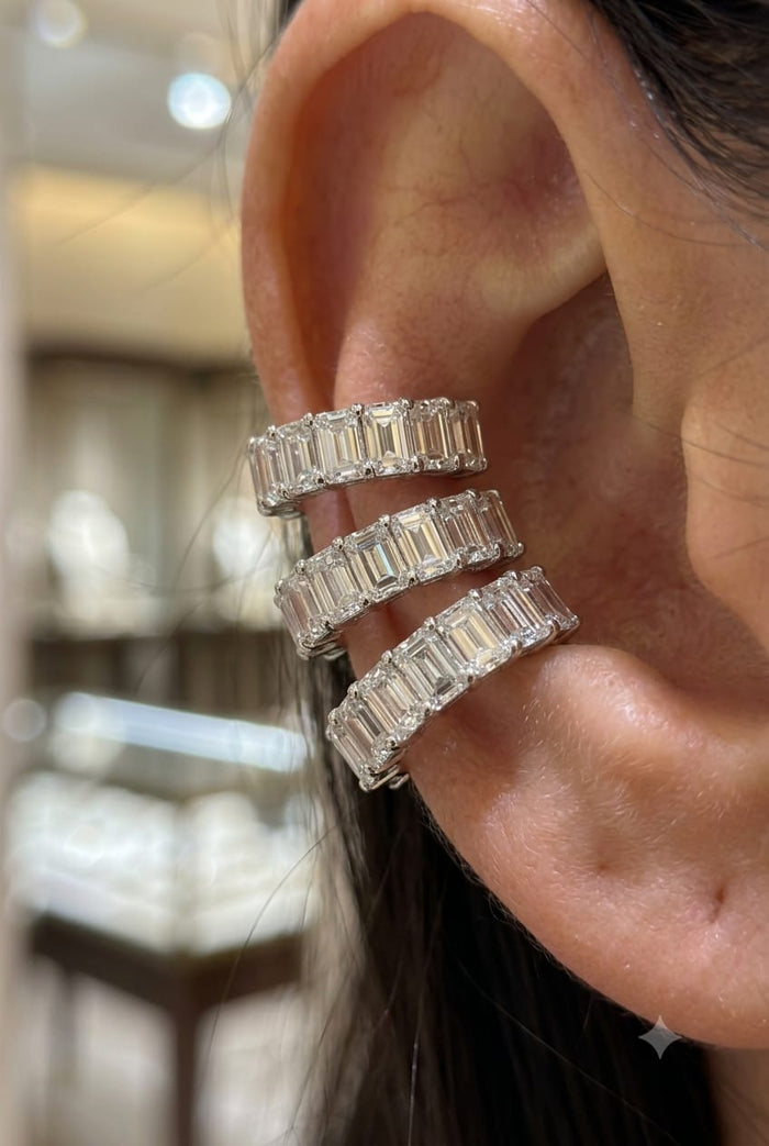 Emerald Cut Diamond Ear Cuff