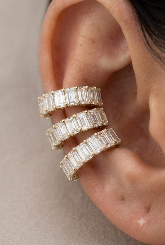 Emerald Cut Diamond Ear Cuff