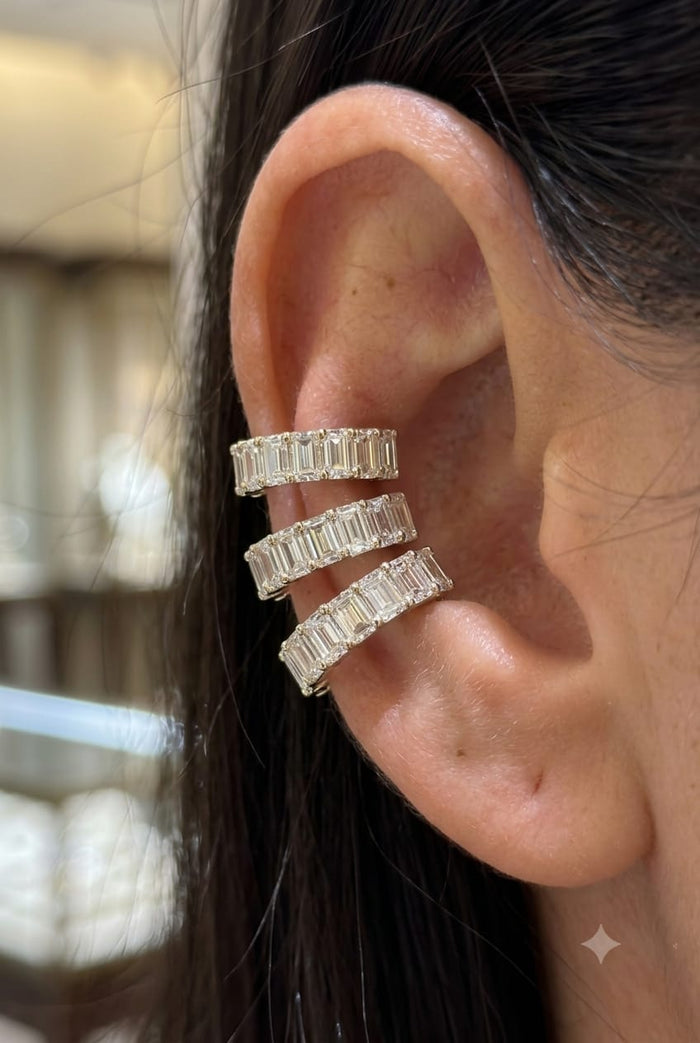 Emerald Cut Diamond Ear Cuff
