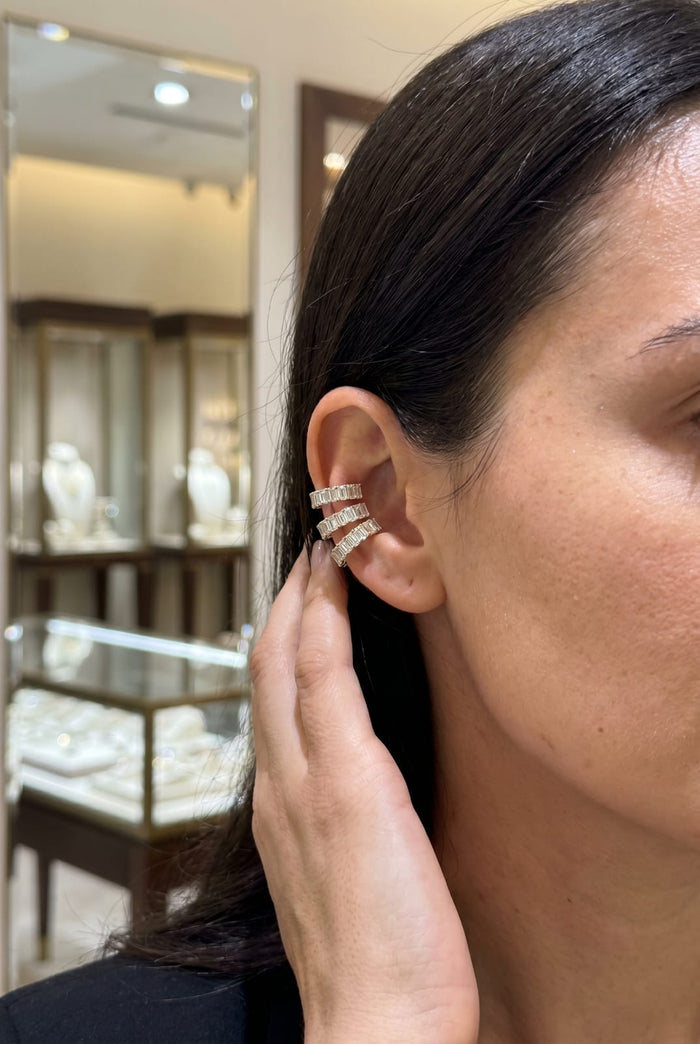 Emerald Cut Diamond Ear Cuff