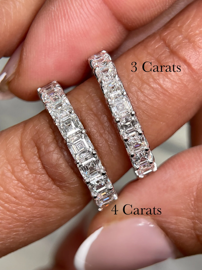 Asscher Cut Eternity Band Ring in 14K Gold