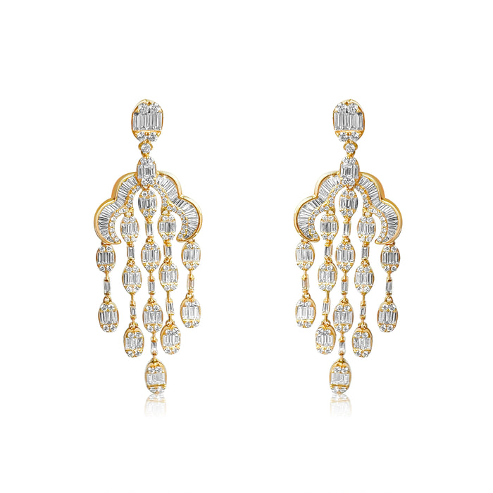 Baguette Diamonds Earrings in 18K White Gold