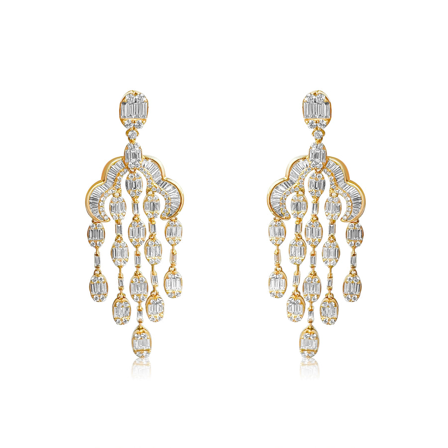 Baguette Diamonds Earrings in 18K White Gold