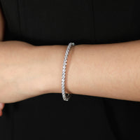 Sumptuous Round Diamond Tennis Bracelet in 14K White Gold