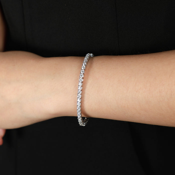 Sumptuous Round Diamond Tennis Bracelet in 14K White Gold