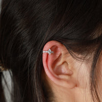 Marquise Center Lab Grown Diamond Huggie Earrings in 14K Gold