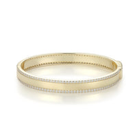 Row Round Diamond Bangle Bracelet in 14K Yellow Gold