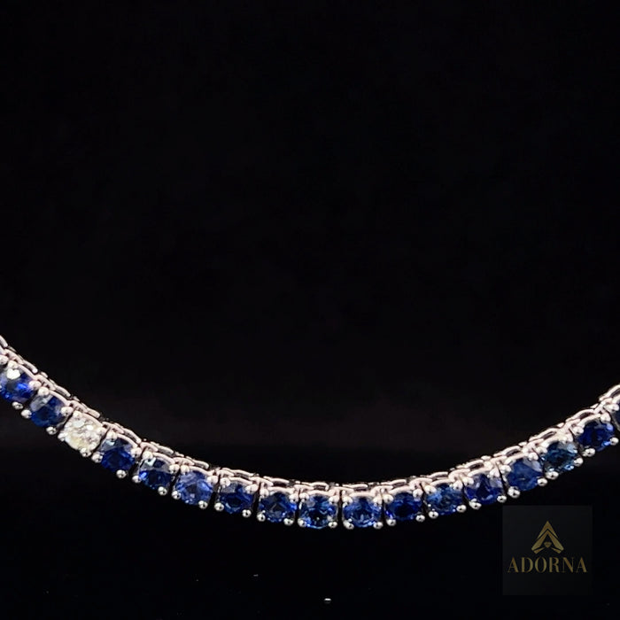 Round Lushness Gemstone Necklace in 14K White Gold