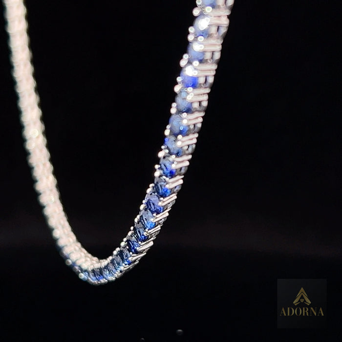 Round Lushness Gemstone Necklace in 14K White Gold
