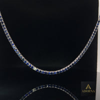 Round Lushness Gemstone Necklace in 14K White Gold