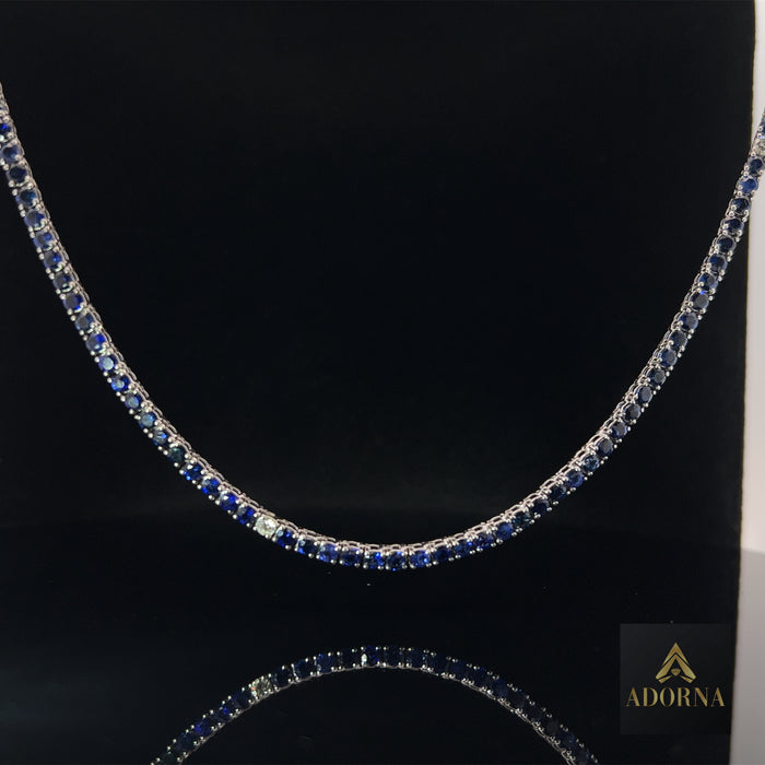 Round Lushness Gemstone Necklace in 14K White Gold