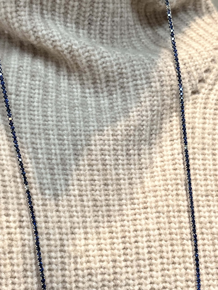 Round Lushness Gemstone Necklace in 14K White Gold