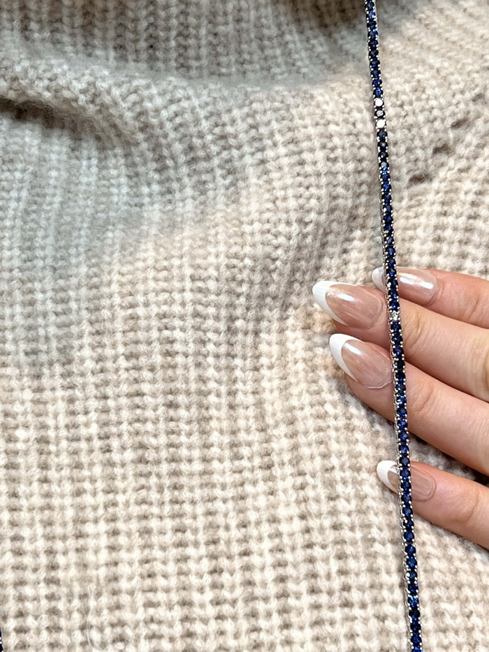 Round Lushness Gemstone Necklace in 14K White Gold