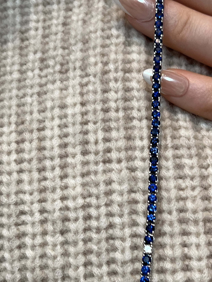 Round Lushness Gemstone Necklace in 14K White Gold