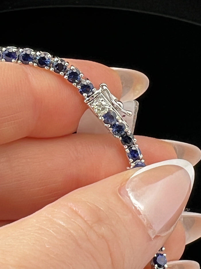 Round Lushness Gemstone Necklace in 14K White Gold