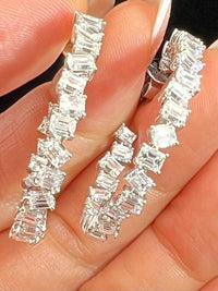Baguette Diamond Hoop Earrings in 18K White Gold