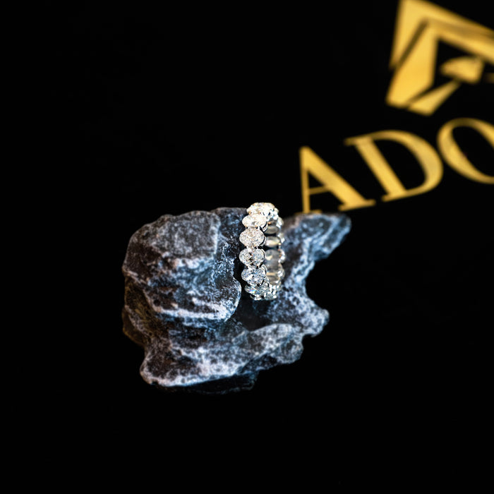 Oval Shape Diamond Eternity Ring in 18K Gold