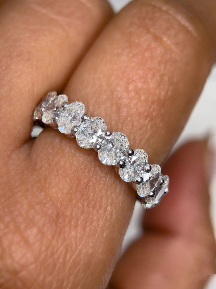 Oval Cut Diamond Eternity Band Ring in 14K Gold