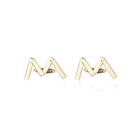 Designer 'm' Letter Cufflinks in 14K Yellow Gold