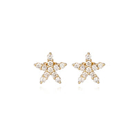 Golden Aurora Star Earrings in 14K Yellow Gold