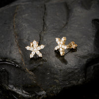 Golden Aurora Star Earrings in 14K Yellow Gold