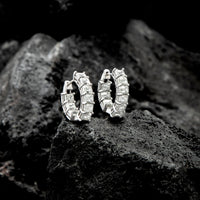 Day to Night Hoop Lab Diamond Earrings in 14K White Gold