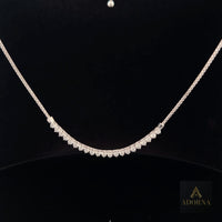 Tapered Diamond Fringe Necklace in 14K White Gold