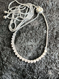 Tapered Diamond Fringe Necklace in 14K White Gold