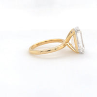 Emerald Cut Solitaire Diamond Ring in 18K Yellow Gold