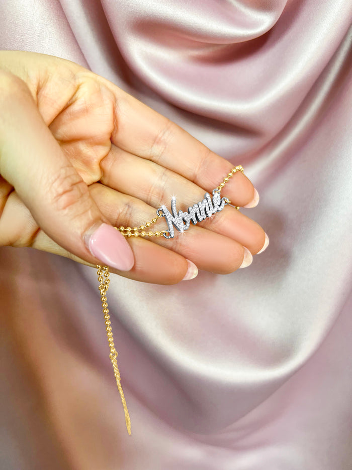 Personalized Full Name Chain Bracelet in 14K Yellow Gold