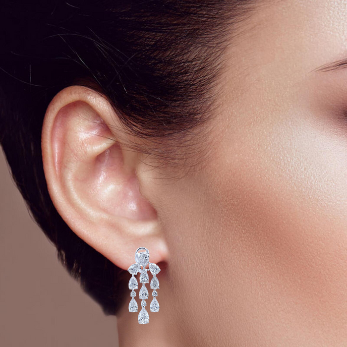 Illumine Chandellier White Diamond Earrings