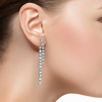Multi Cut Diamond Drop Chandelier Earrings in 18K White Gold