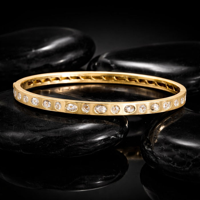 Stardust Flow Mixed Cut Diamond Bracelet in 14K Yellow Gold