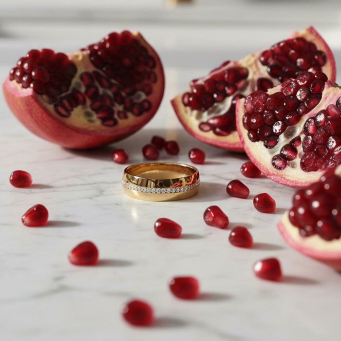 Round Diamond Eternity Band Domed Ring in 14K Yellow Gold