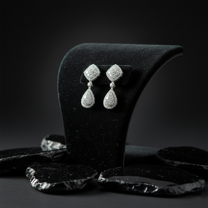 Ascending Light 14K (or 18k upon request) Yellow Gold Diamond Drop Earrings